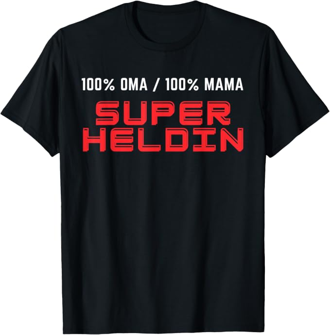 Gestaltungsbeispiel für ein schwarzes T-Shirt mit Superheldin-Motiv